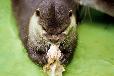 nutria comiendo